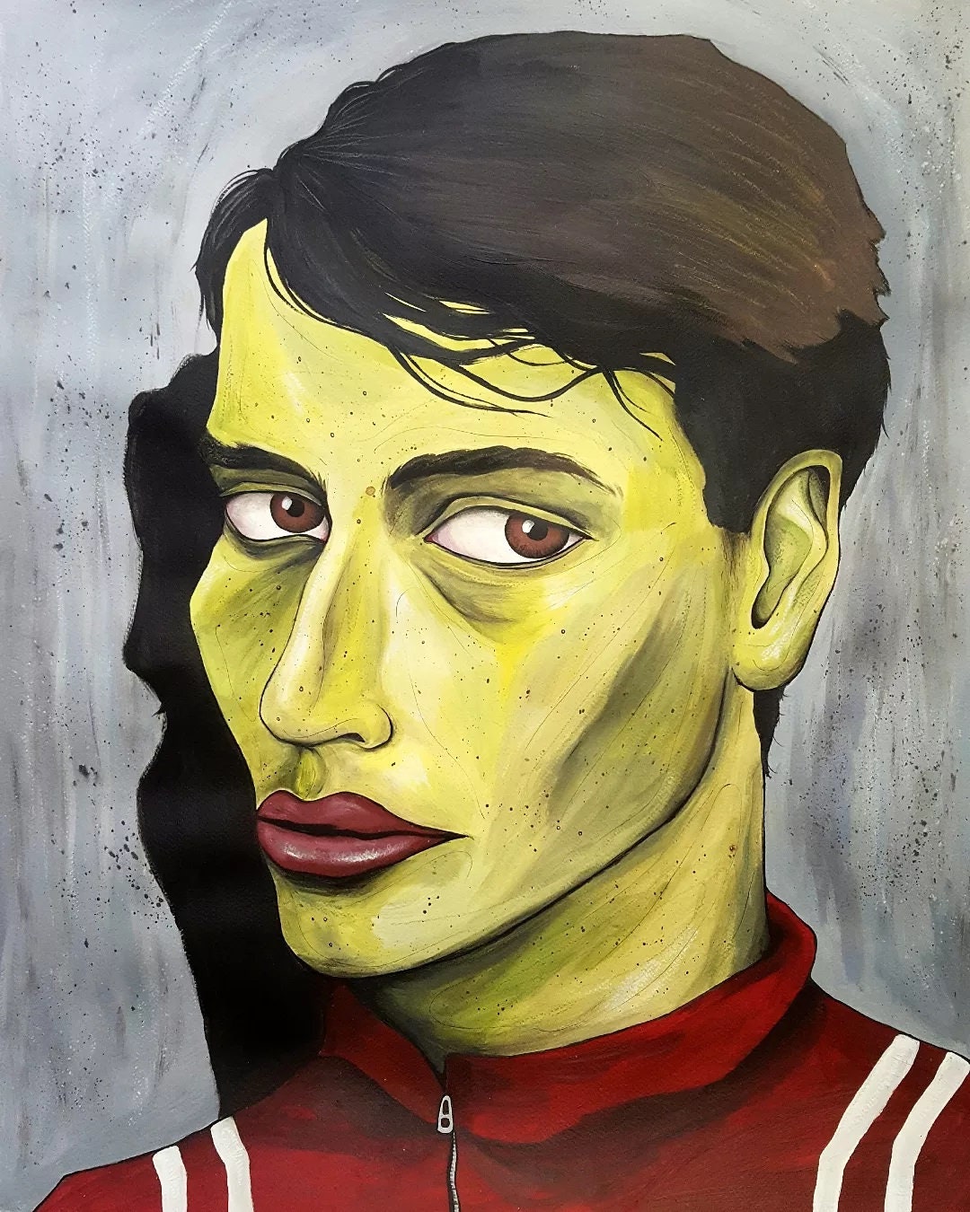 Portrait Painting on Paper. Big Size Illustration. Color Etsy