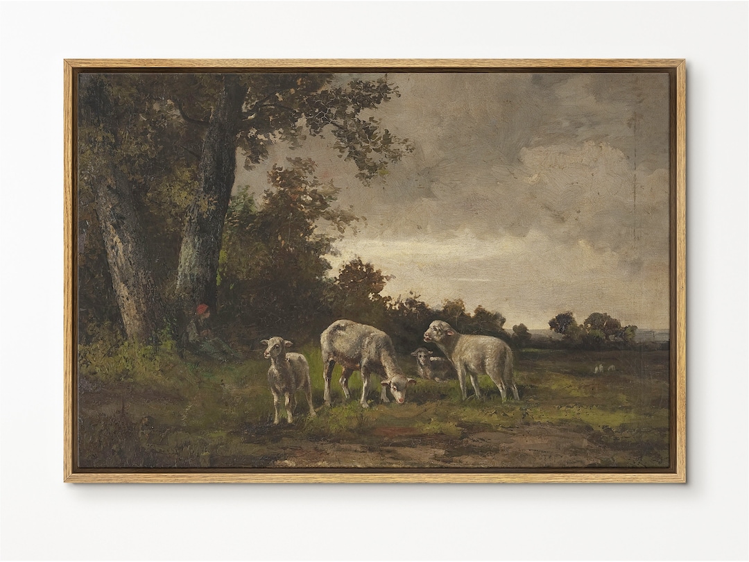 Vintage Sheep Wall Art Large Framed Canvas Print With - Etsy Canada