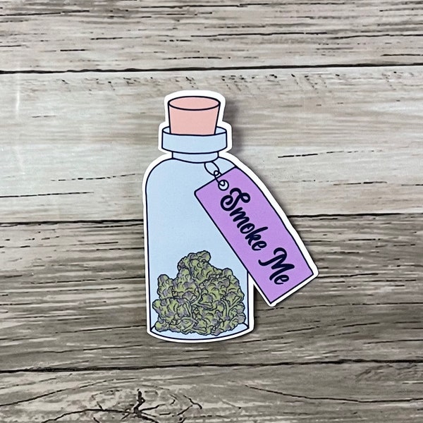 Smoke me sticker | weed sticker | Alice in wonderland inspired sticker | Marijuana Sticker | Stoner sticker | Pot sticker | Water bottle