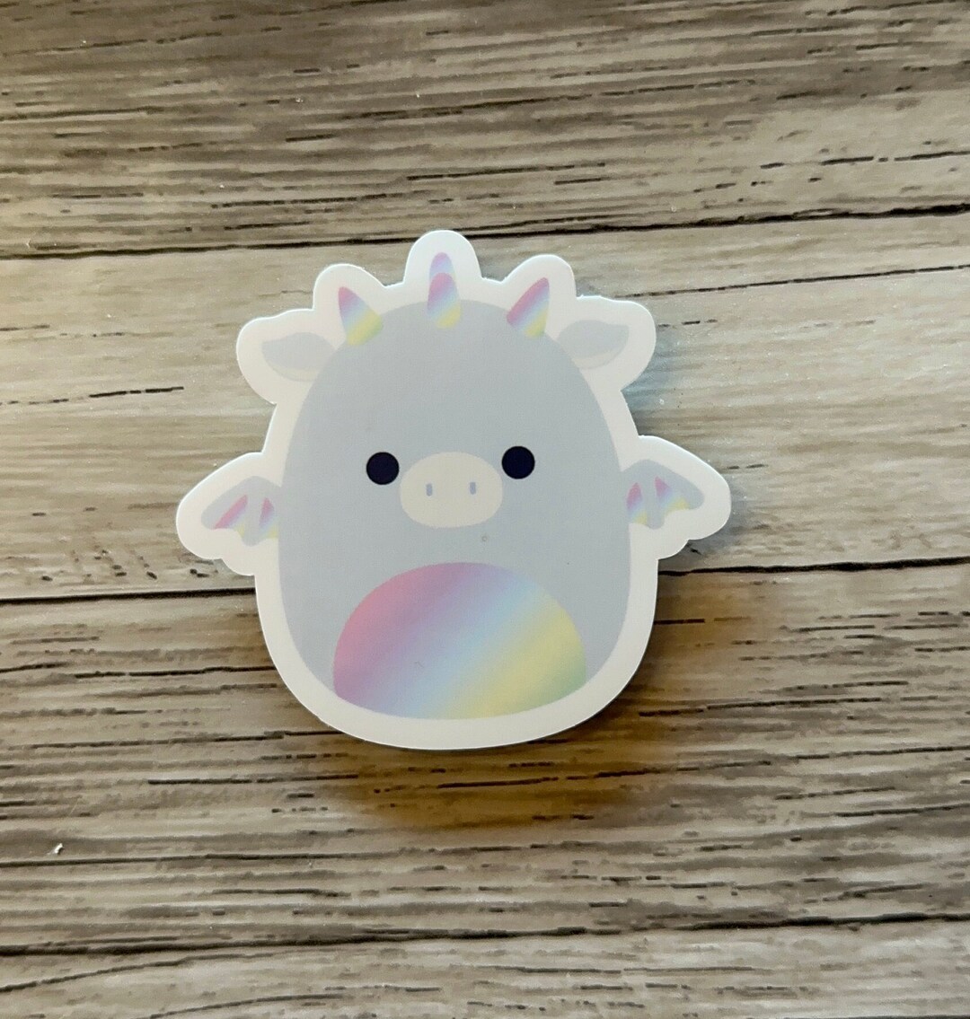 Squishmallow Sticker Blue Dragon Riley Stuffed Animal Water Bottle