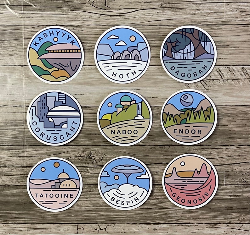 Star Wars Galaxy Sticker Start Wars Planet Stickers - Etsy