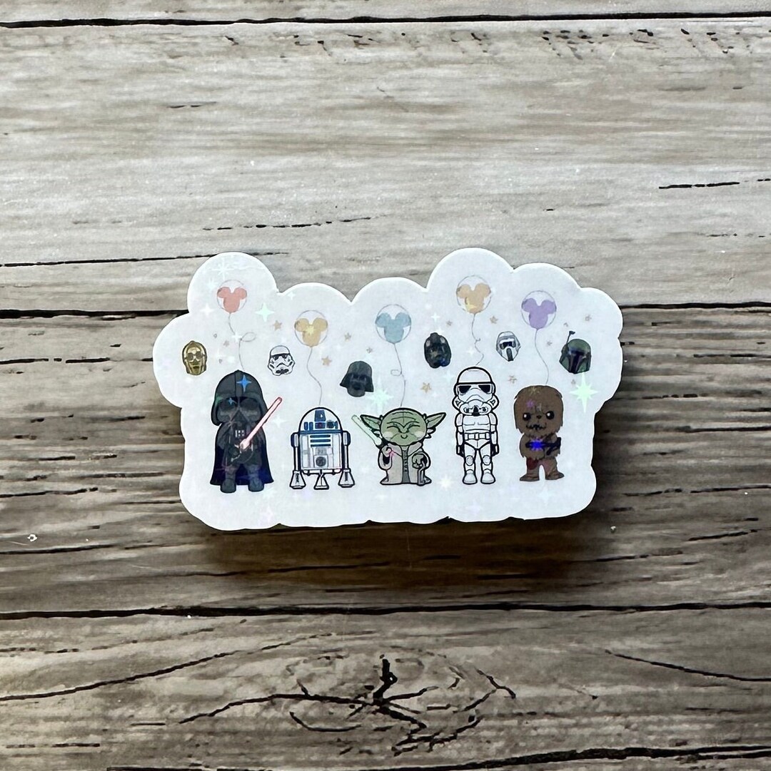 Star Wars With Mickey Balloons Sticker Disneyland Water Bottle Hydro