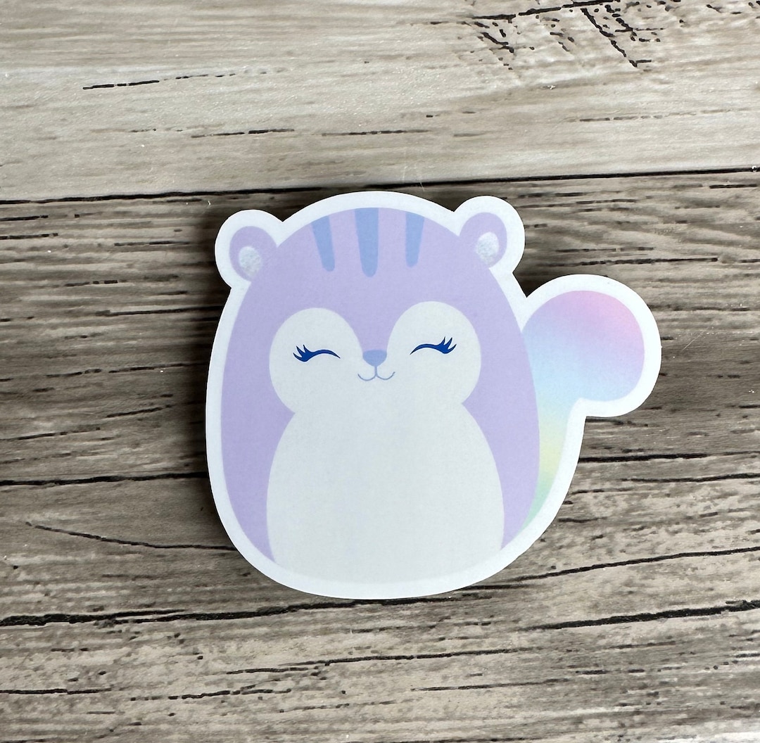 Squishmallow Sticker Purple Squirrel Sydnee Stuffed Animal Water Bottle