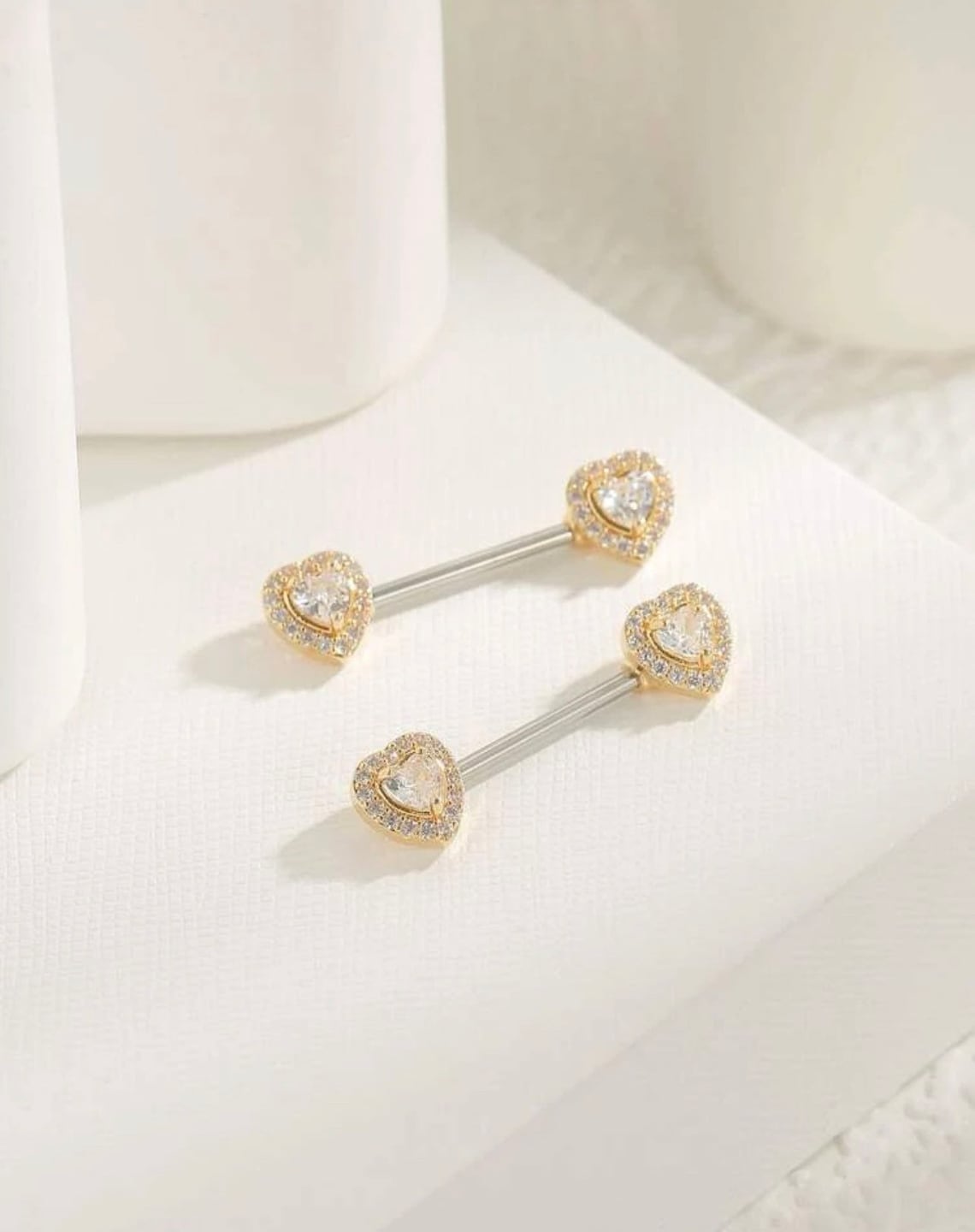 Diamond Heart Nipple Piercings Etsy