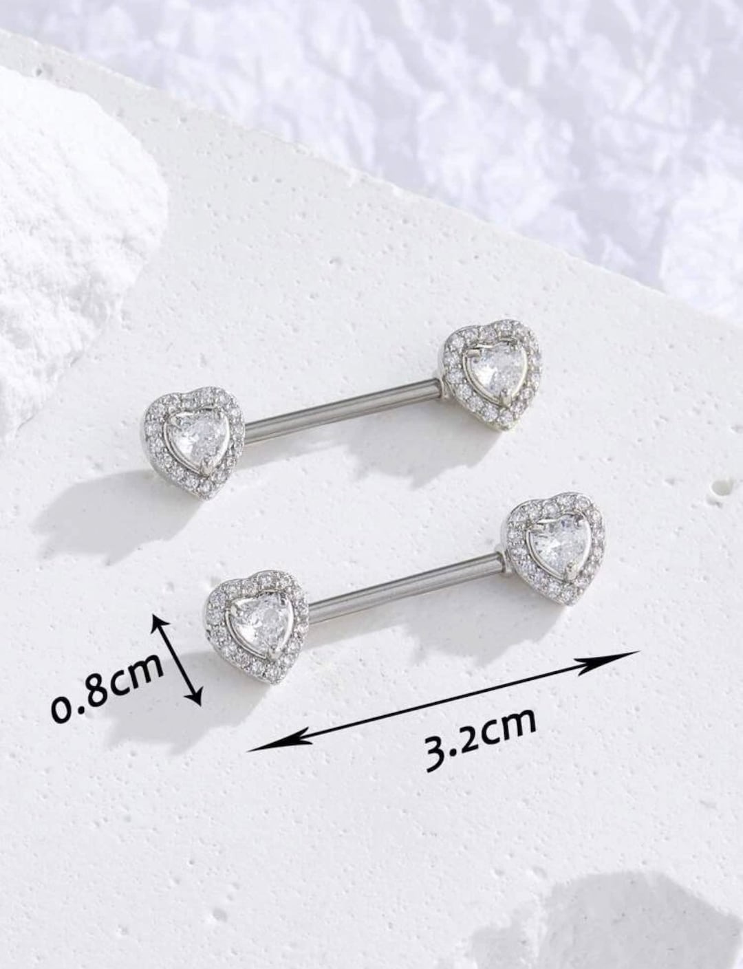 Heart Nipple Piercings On Someone