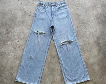 Vintage Japanese Brand Gu Distressed Baggy Jeans Faded Denim Pants (W28.29.5)