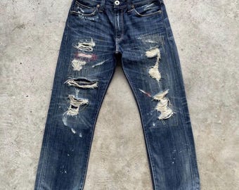 Vintage Levi's 505 Jeans Distressed Faded Denim Hose W31x27