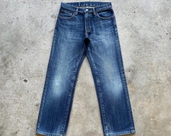 Calça jeans vintage japonesa desbotada, tamanho W29x27.