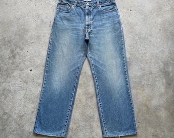W34 Indigo Wash Avirex Jeans Classic Baggy Distressed Claw Mark 
