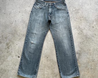 Vintage Edwin 404 denim vervaagde jeansbroek met versleten look (b 31 x 29)