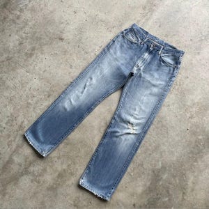 Vintage Edwin 503 Faded Distressed Denim Stonewashed Jeans Pants (W31x30) image 2