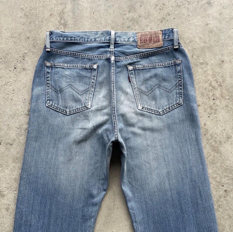 Vintage Edwin 503 Faded Distressed Denim Stonewashed Jeans Pants (W31x30) image 12