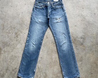 Spodnie jeansowe Vintage Gap Faded Jeans SlimFit z przetarciami (szer. 30x32)