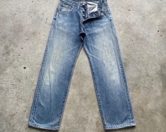 Vintage Edwin 503 Baggy Jeans Button Fly Faded Denim Pants StoneWashed (W28x28.5)