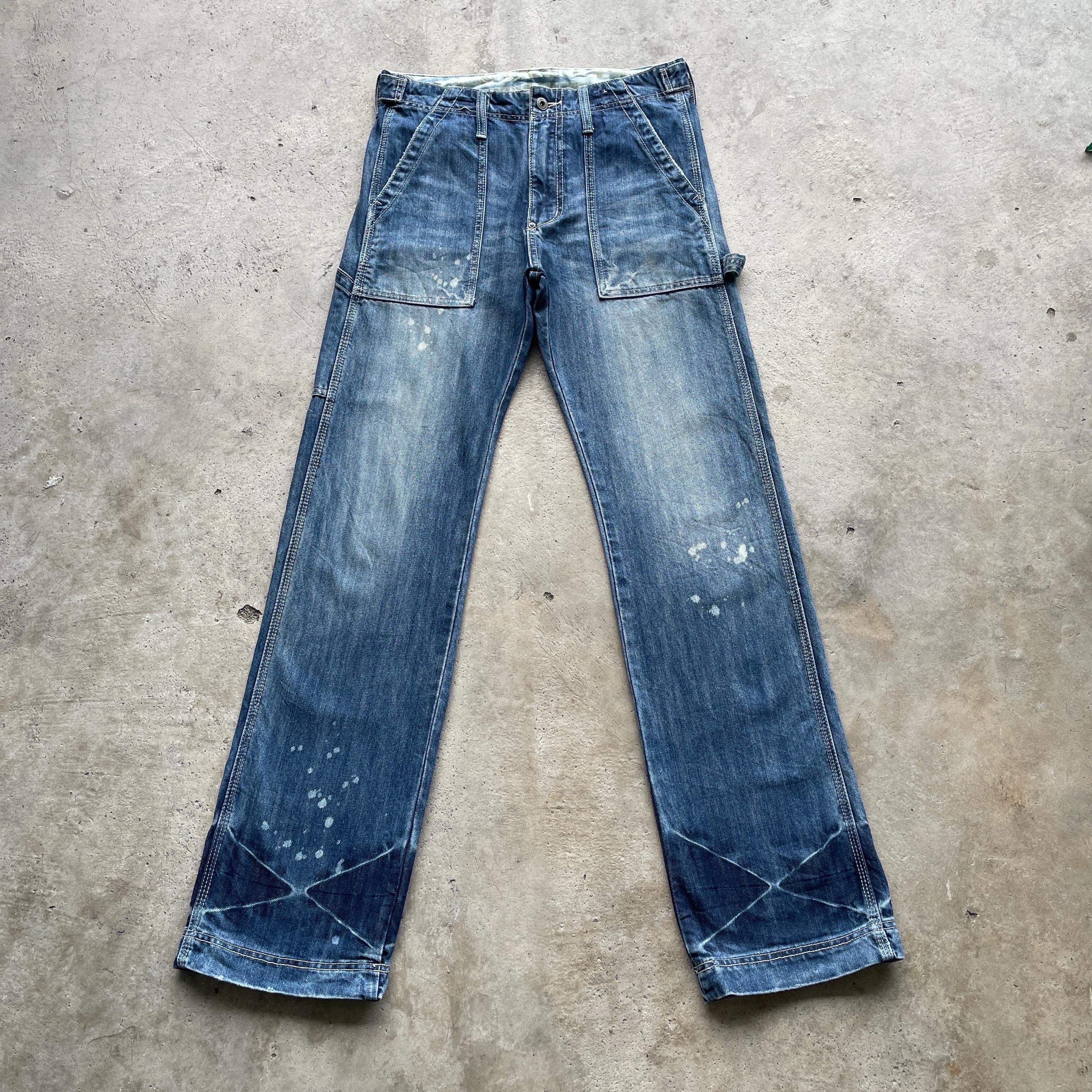 Vintage Japanese Denim Carpenter Workwear Jeans Faded Pants