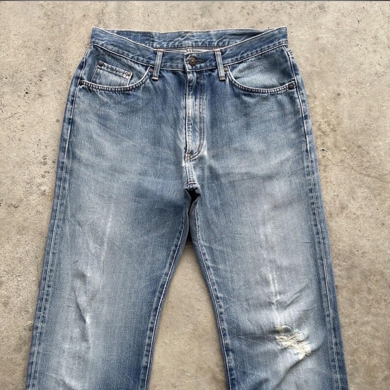 Vintage Edwin 503 Faded Distressed Denim Stonewashed Jeans Pants (W31x30) image 3