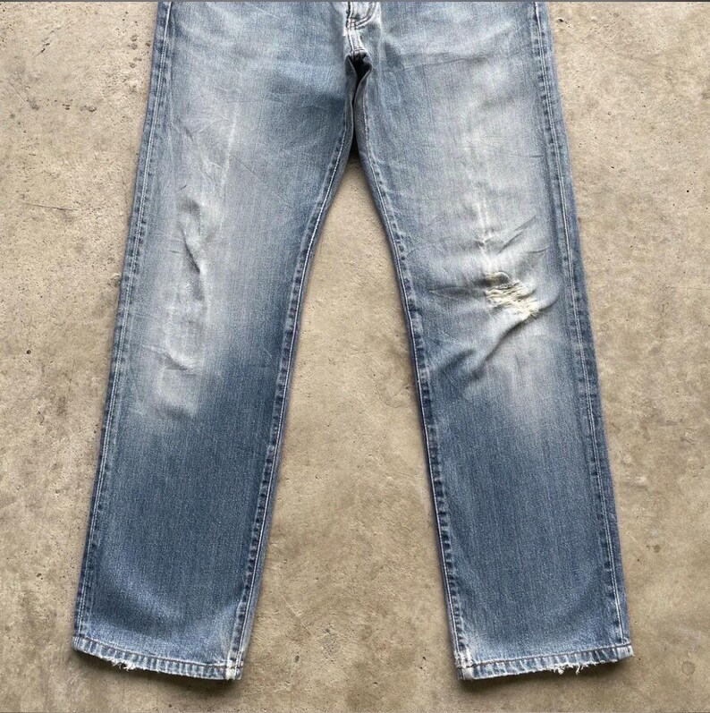 Vintage Edwin 503 Faded Distressed Denim Stonewashed Jeans Pants (W31x30) image 4