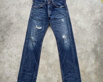 Vintage Edwin 503 distressed jeans, Edwin 503 vervaagde spijkerbroek (33 x 33 .)