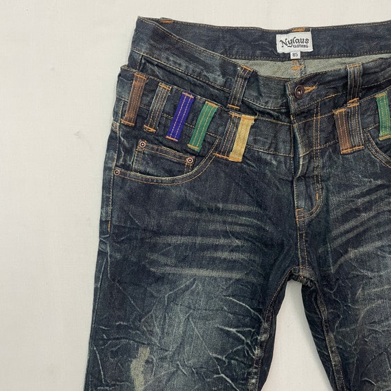 Vintage NYLAUS Double Waist Storm Pattern Pants V… - image 2