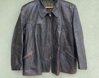 Vintage RUHR Made In Germany Leather Jacket Vintage Ruhr Zipper Ups Leather Jacket Size L
