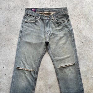 Pantalones vaqueros vintage Edwin 503 rasgados, fabricados en Japón, de mezclilla desteñida y desgastada, talla W34x34. imagen 3