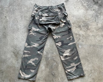 Vintage Avirex FLARE Camo Faded Multipocket Hose Affe Vintage Avirex Camouflage Multipocket Hose Monkey Hose W31