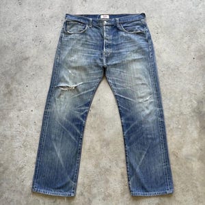 Vintage Levi’s 501 Distressed Fly Button Denim Faded Jeans Pants W36x30.5