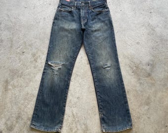 Vintage Gap Straight Fit Denim Distressed Rusty Jeans Pants (W29x30.5)