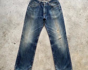 Pantalones vaqueros vintage Edwin 403 Mudwash de mezclilla desteñida y desgastada (W31x29)