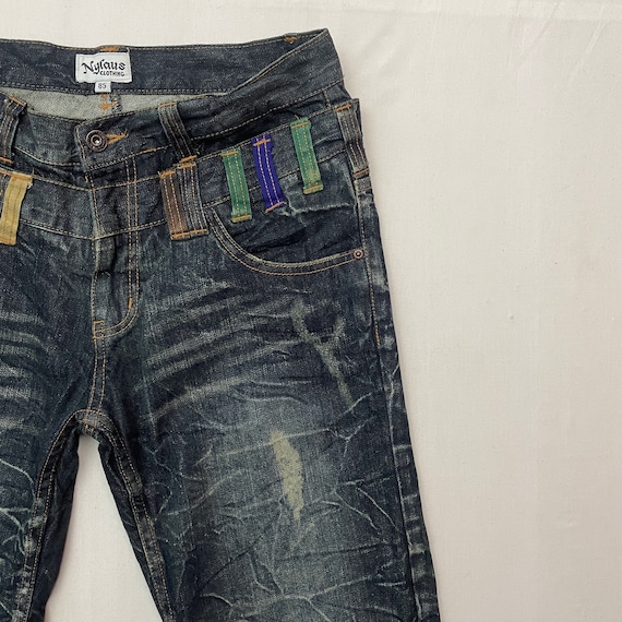 Vintage NYLAUS Double Waist Storm Pattern Pants V… - image 3