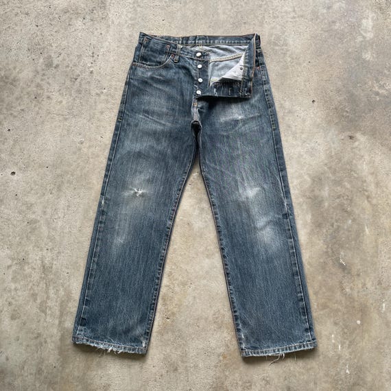 W33x29.5 Vintage Evisu Japan Denim Embroidery Koi Fish Faded Jeans