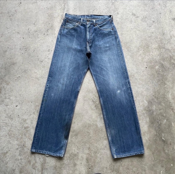 90s LEVI’S 504 dark blue wide jeans W30 W30x32 Vintage Levis 504 Loose Jean Faded Denim Pants Baggy - Etsy