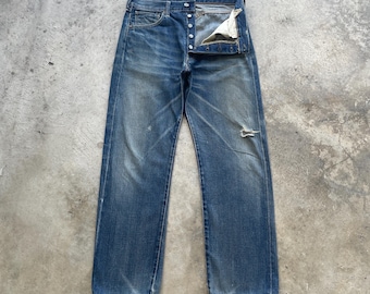 Jeans vintage Levi’s 66501 Big E Button Fly Selvedge Denim Mudwashed (W33x30)