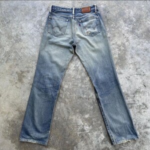 Vintage Edwin Japan Denim Distressed Jeans Rivna Byxor Slitna W29x31 bild 13