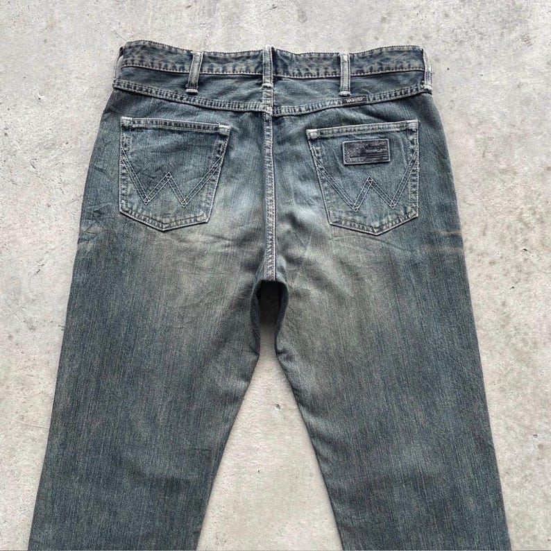W33x32 Vintage Wrangler Faded Distressed Denim Jeans Pants image 11