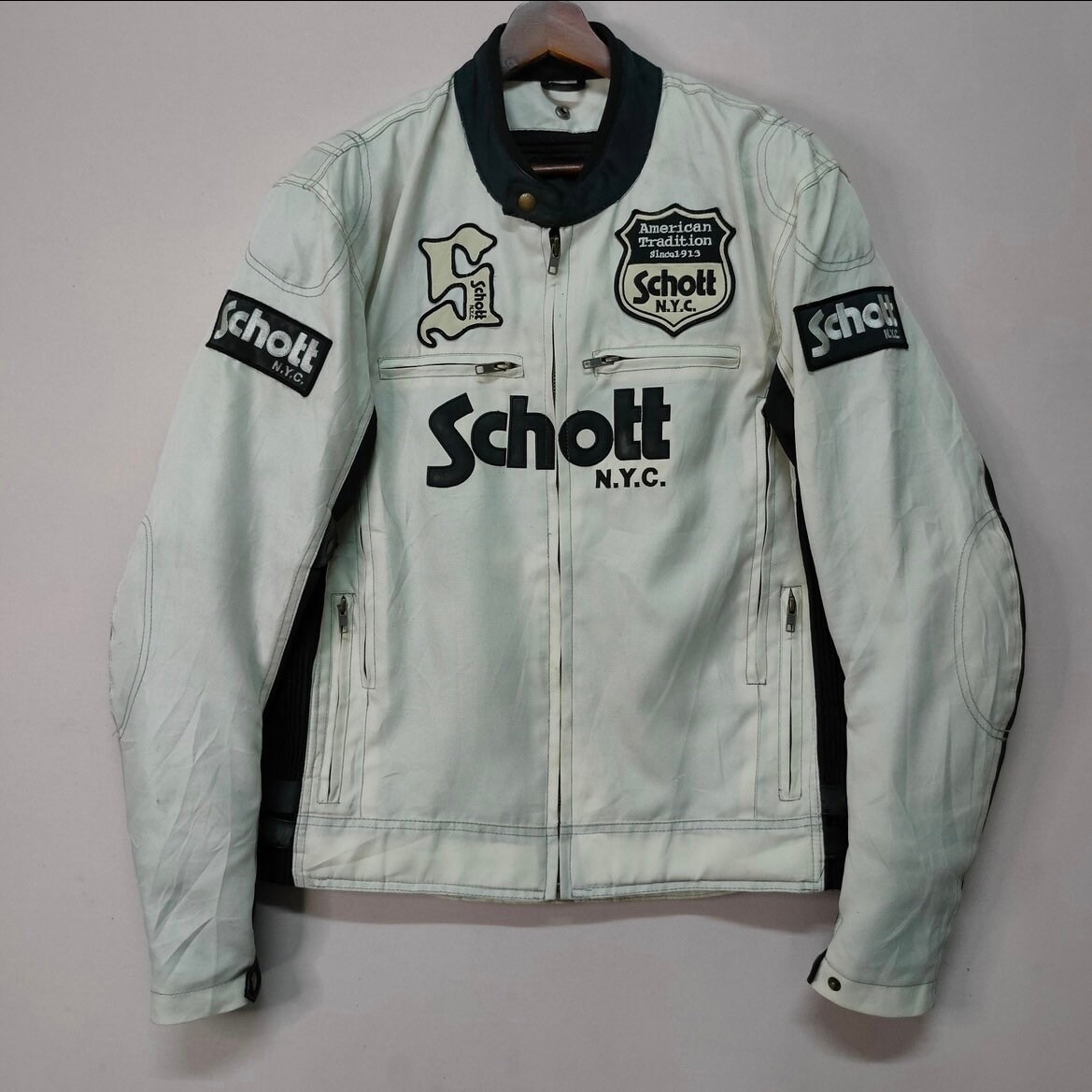 Schott NYC ホワイトレザージャケット 70s 80s 