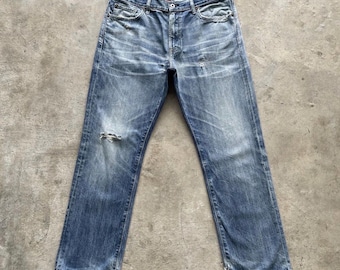 Vintage Japanese Brand Faded Distressed Denim Jeans Pants W33x30