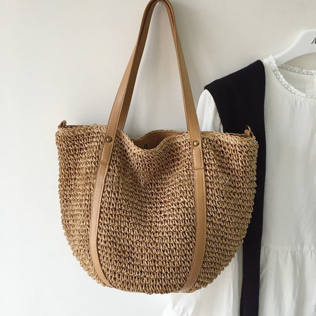 Straw Bag Summer Bag Straw Beach Bag Shoulder Bag - Etsy