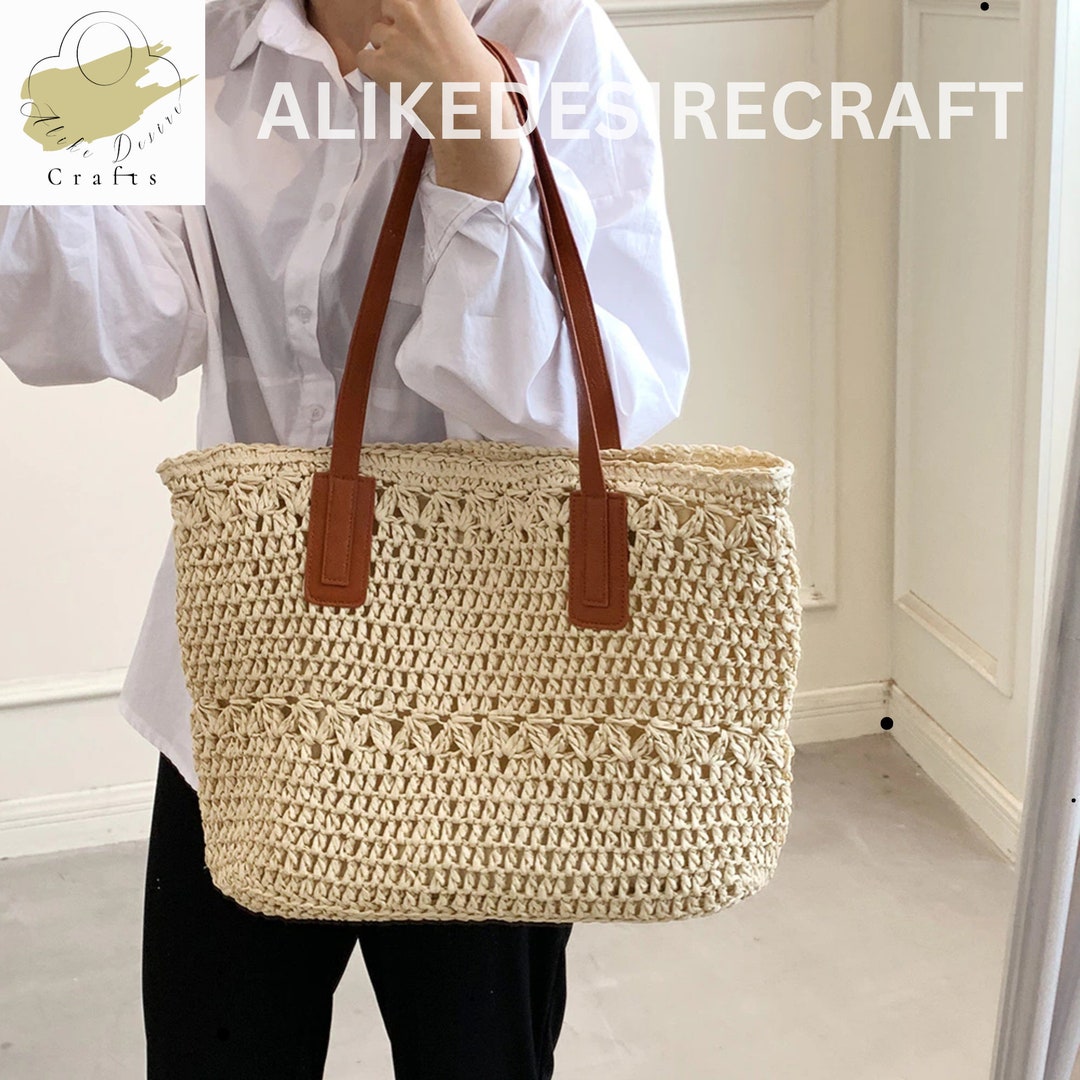 Straw Bag Summer Bag Straw Beach Bag Shoulder Bag - Etsy