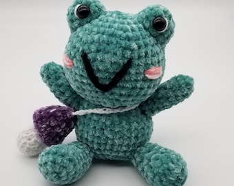 Crochet Frog w/ Mushoom Bag