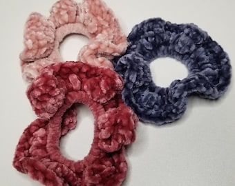 Crochet Velvet Scrunchie Set of 3- Custom colors