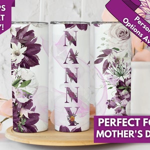 Personalized Nanny Tumbler - Mother&#39;s Day Gift For Nanny - Best Nanny Gift- Nanny Tumbler For Grandma for Mother&#39;s Day - Nanny Travel Cup