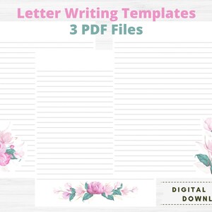 JW Floral Letter Writing Templates - PDF Digital Download