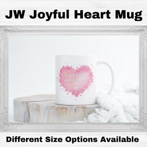 Caneca de café JW Joyful Heart Happiness diferentes opções de tamanho disponíveis