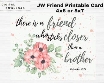 Tarjeta imprimible de amistad de JW