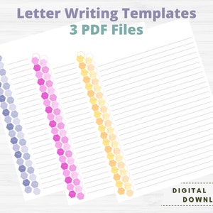 JW Honeycomb Letter Writing Templates - PDF Digital Download