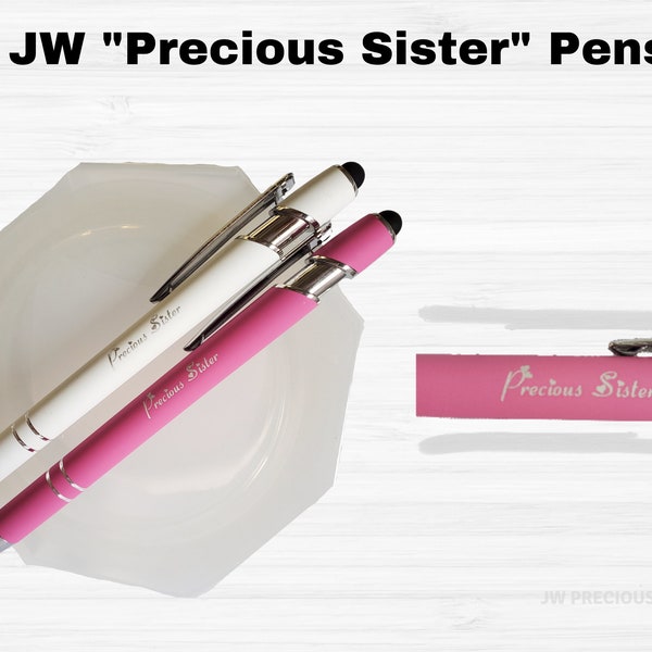 JW Precious Sister Pink and White Stylus Tip Pen