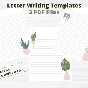 JW Plant Decor Letter Writing Templates - PDF Digital Download