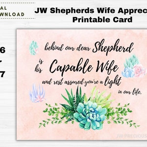 Cartão imprimível de agradecimento à esposa JW Shepherds