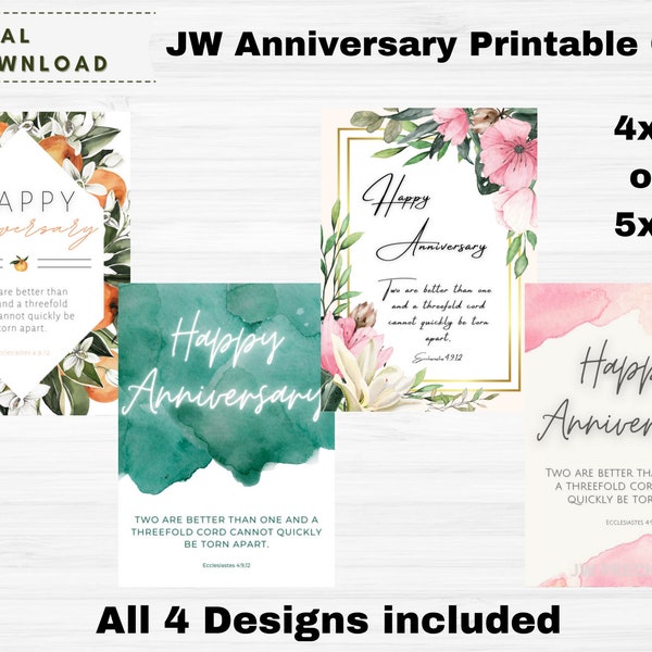 Jw Card Anniversary Gifts Cards Etsy